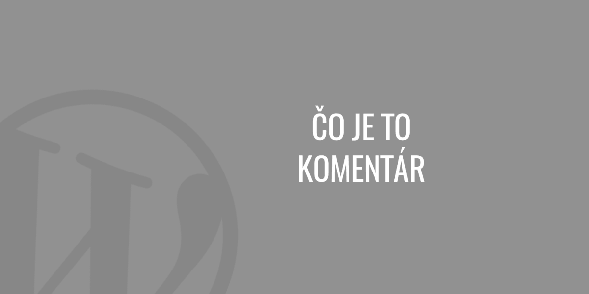 Co to jest komentarz