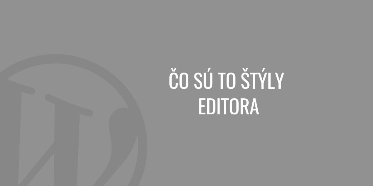 Czym są style edytora